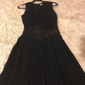 L’Agence Black Dress with Leather insert.